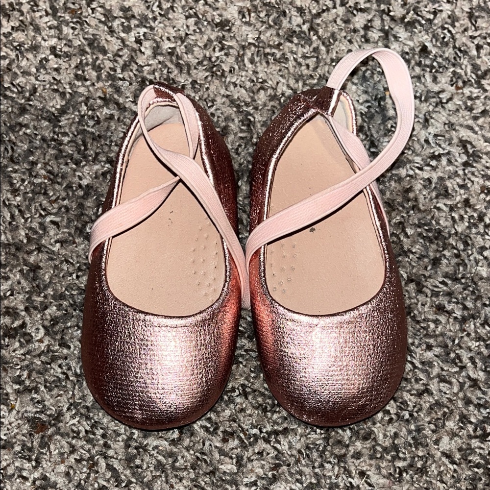 Metallic Pink Kids Ballet Flats